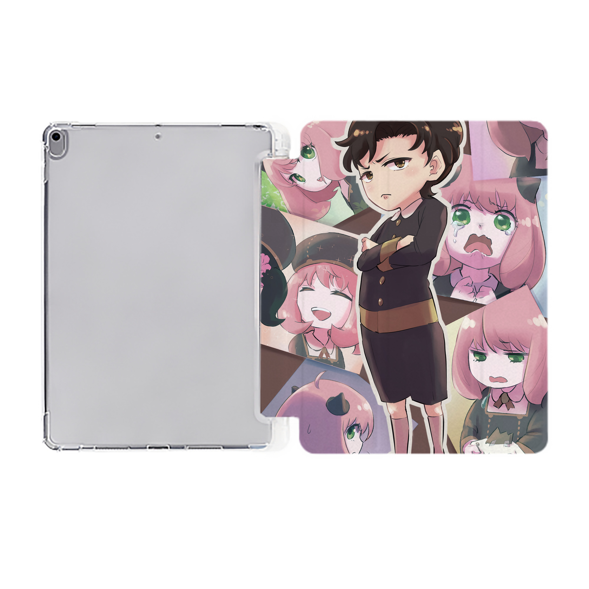 （画像用） SPY×FAMILY间谍家家酒 IPad ケース ペン収納付き 三つ折りスタンド PUレザー×シリコン 対応機種9.5/10.5/10.9インチ